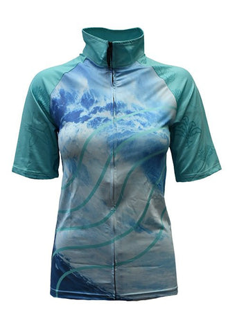 Adult Short Sleeve Rashie - Aqua Waves - Design Works Apparel - Create Your Vibe Outdoors sun protection