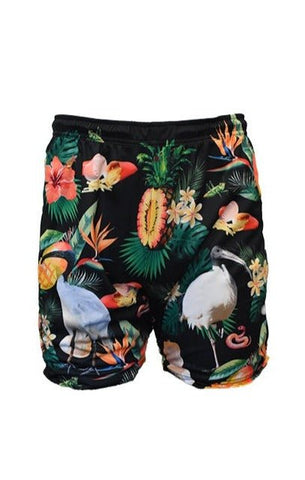 Adult Sun Safe Hawaiian Shorts - Bin Chicken Black - Design Works Apparel - Create Your Vibe Outdoors sun protection