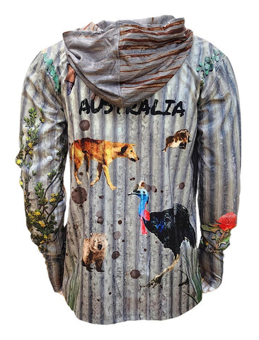 Adult Sun Safe Hoodie - Australia Wild - Design Works Apparel sun protection