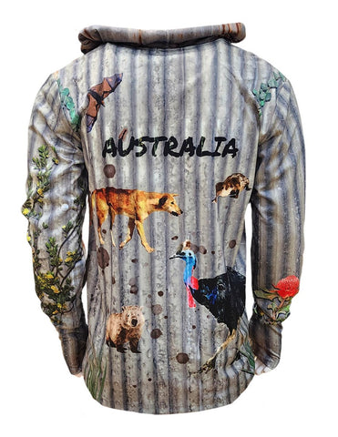 Adult Sun Safe Hoodie - Australia Wild - Design Works Apparel sun protection