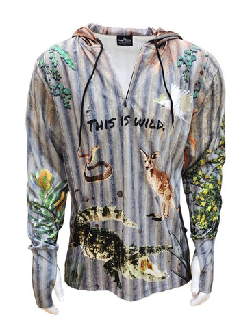 Adult Sun Safe Hoodie - Australia Wild - Design Works Apparel sun protection