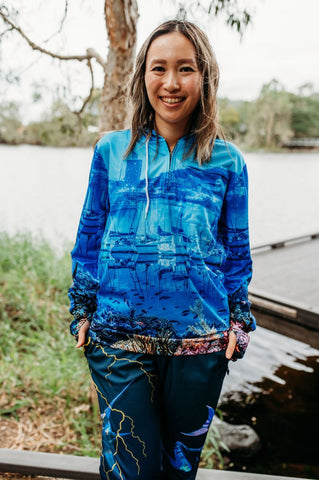 Adult Sun Safe Hoodie - Tropical North - Design Works Apparel - Create Your Vibe Outdoors sun protection