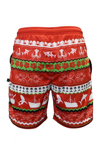 Adult Sun Safe Shorts - Ugly Christmas Catch - Design Works Apparel sun protection