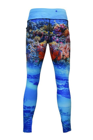 Adult UV Protective Leggings - The Great Barrier Reef - Design Works Apparel sun protection
