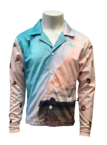 Kids Long Sleeve Button Up Sun Shirt - Sunny Coast - Design Works Apparel - Create Your Vibe Outdoors sun protection