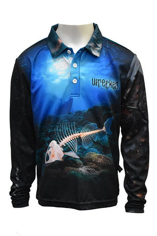 Kids Long Sleeve Shirt - Abyss - Design Works Apparel - Create Your Vibe Outdoors sun protection