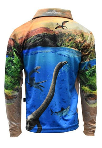 Kids Long Sleeve Shirt - Dinosaurs - Design Works Apparel - Create Your Vibe Outdoors sun protection