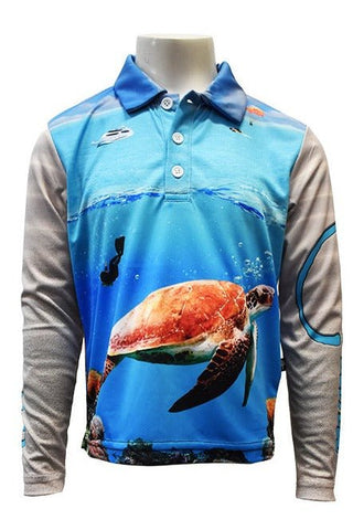 Kids Long Sleeve Shirt - Fishing Sunshine Coast - Design Works Apparel - Create Your Vibe Outdoors sun protection