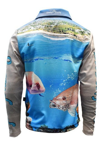 Kids Long Sleeve Shirt - Fishing Sunshine Coast - Design Works Apparel - Create Your Vibe Outdoors sun protection