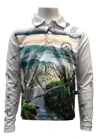 Kids Long Sleeve Shirt - Fraser Island - Design Works Apparel - Create Your Vibe Outdoors sun protection