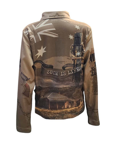 Kids Long Sleeve Sun Safe Shirts - Ned Kelly - Design Works Apparel sun protection