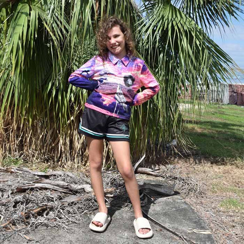 Kids Long Sleeve Sun Shirts - Birds - Design Works Apparel - Create Your Vibe Outdoors sun protection