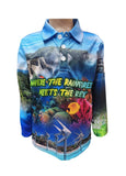 Load image into Gallery viewer, Kids Sun Safe Long Sleeve Fishing Shirt - Cairns - Design Works Apparel - Create Your Vibe Outdoors sun protection