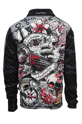 Kids Sunsmart Fishing Shirts - Tattoo - Design Works Apparel - Create Your Vibe Outdoors sun protection