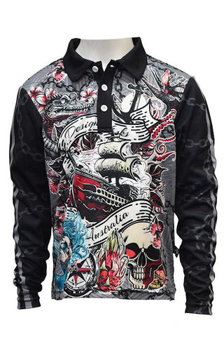 Kids Sunsmart Fishing Shirts - Tattoo - Design Works Apparel - Create Your Vibe Outdoors sun protection
