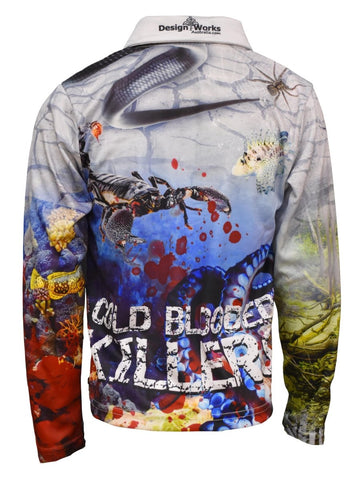 Sun Protective Kids Fishing Shirt - Cold Blooded Killers - Design Works Apparel sun protection