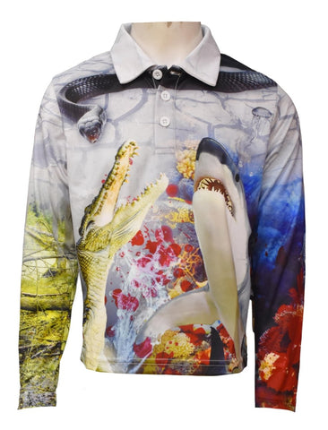 Sun Protective Kids Fishing Shirt - Cold Blooded Killers - Design Works Apparel sun protection