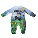 Load image into Gallery viewer, Sun Safe Baby Onesie - Grab Ya Crab - Design Works Apparel sun protection