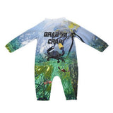 Load image into Gallery viewer, Sun Safe Onesie - Grab Ya Crab - Design Works Apparel sun protection