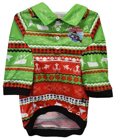 Sun Safe Pet Shirt - Ugly Christmas Catch - Design Works Apparel sun protection
