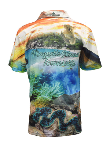 Adult Short Sleeve Camping Fishing Shirt - Maggie Island - Design Works Apparel - Create Your Vibe Outdoors sun protection