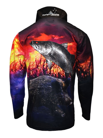 Adult Long Sleeve Camping Shirt - Cane Boar - Design Works Apparel - Create Your Vibe Outdoors sun protection