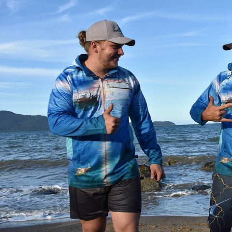 Adult Long Sleeve Fishing Hoodie - Wonky Hole - Design Works Apparel - Create Your Vibe Outdoors sun protection