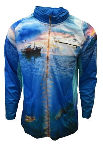 Adult Long Sleeve Fishing Hoodie - Wonky Hole - Design Works Apparel - Create Your Vibe Outdoors sun protection