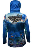 Load image into Gallery viewer, Adult Long Sleeve Fishing Hoodie - Wonky Hole - Design Works Apparel - Create Your Vibe Outdoors sun protection