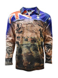 Load image into Gallery viewer, Adult Long Sleeve Fishing Shirt 2 Zip Pockets - My Country Australia - Design Works Apparel - Create Your Outdoors sun safety