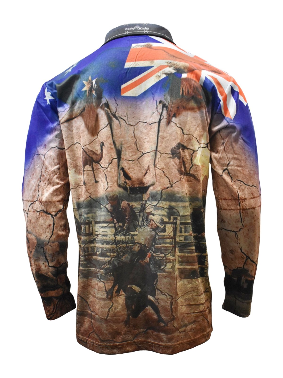 Adult Long Sleeve Fishing Shirt 2 Zip Pockets - My Country Australia