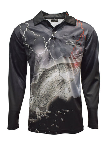 Adult Long Sleeve Fishing Shirt - Barra Hunter Plus Size - Design Works Apparel - Create Your Vibe Outdoors sun protection