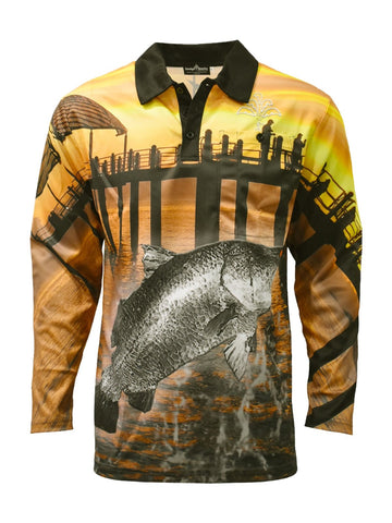 Adult Long Sleeve Fishing Shirt - Fishing Jetty - Design Works Apparel - Create Your Vibe Outdoors sun protection