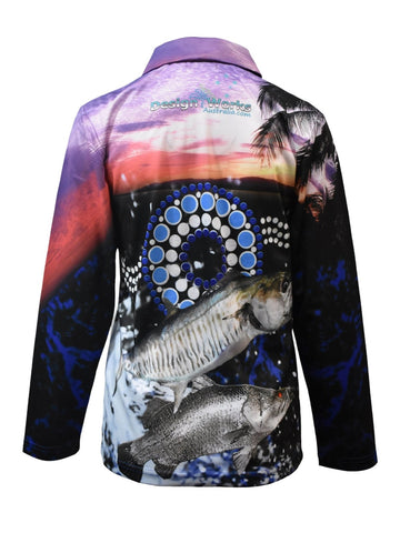 Adult Long Sleeve Fishing Shirts - Mackerel Sky - Design Works Apparel - Create Your Vibe Outdoors sun protection