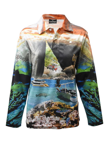 Adult Long Sleeve Fishing Shirts - Maggie Island - Design Works Apparel - Create Your Vibe Outdoors sun protection