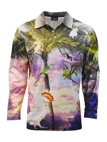 Adult Long Sleeve Fishing Shirts - Parrots - Design Works Apparel - Create Your Vibe Outdoors sun protection