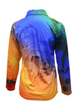 Load image into Gallery viewer, Adult Long Sleeve Indigenous Art Fishing Shirt - Fusion Plus Size - Design Works Apparel - Create Your Outdoors sun Safety