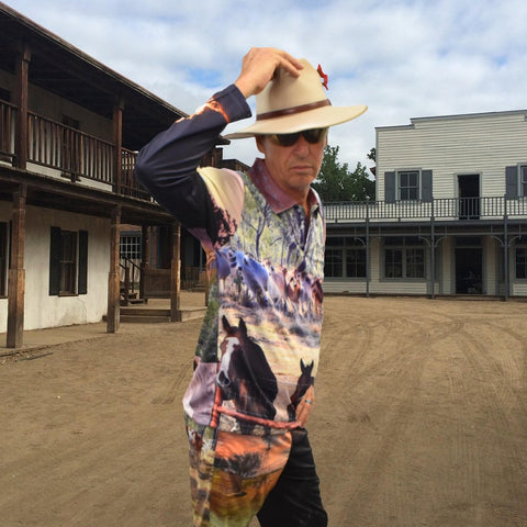 Adult Long Sleeve Ringers Sun Shirt - Cattle - Design Works Apparel - Create Your Vibe Outdoors sun protection