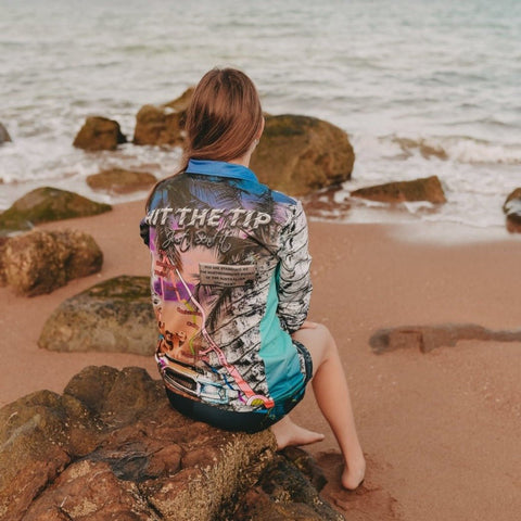 Adult Long Sleeve Sun Safe Fishing Shirt - Cape York, Hit The Tip - Design Works Apparel - Create Your Vibe Outdoors sun protection