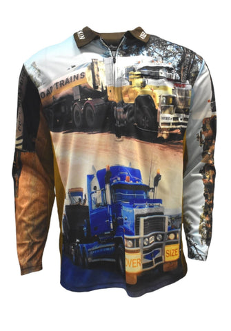 Adult Long Sleeve - Trucks - Design Works Apparel - Create Your Vibe Outdoors sun protection