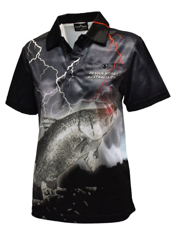 Adult Short Sleeve Fishing Shirt - Barra Hunter - Design Works Apparel - Create Your Vibe Outdoors sun protection