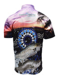Load image into Gallery viewer, Adult Short Sleeve Fishing Shirt - Mackerel Sky Plus Size - Design Works Apparel - Create Your Vibe Outdoors sun protection