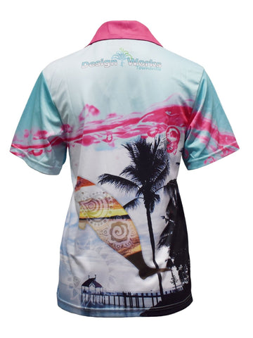 Adult Short Sleeve Fishing Shirt - Pink Jetty - Design Works Apparel - Create Your Vibe Outdoors sun protection