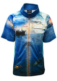 Load image into Gallery viewer, Adult Short Sleeve Fishing Shirt - Wonky Hole - Design Works Apparel - Create Your Vibe Outdoors sun protection