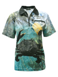 Load image into Gallery viewer, Adult UV Protective Short Sleeve Fishing Shirt with Zip Pocket - Grab Ya Crab - Design Works Apparel