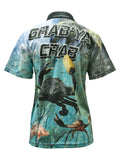 Load image into Gallery viewer, Adult UV Protective Short Sleeve Fishing Shirt with Zip Pocket - Grab Ya Crab - Design Works Apparel
