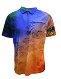 Load image into Gallery viewer, Adult Short Sleeve Indigenous Art Fishing Shirt - Fusion - Design Works Apparel - Create Your Vibe Outdoors sun protection