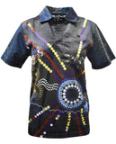 Load image into Gallery viewer, Adult Short Sleeve Indigenous Camping Fishing Shirt - Indie Blue - Design Works Apparel - Create Your Outdoors sun protection