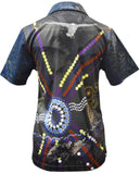 Load image into Gallery viewer, Adult Short Sleeve Indigenous Camping Fishing Shirt - Indie Blue - Design Works Apparel - Create Your Outdoors sun protection