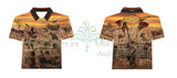 Load image into Gallery viewer, Adult Short Sleeve Outback Fishing Shirt with Zip Pocket - My Country Sunrise - Design Works Apparel